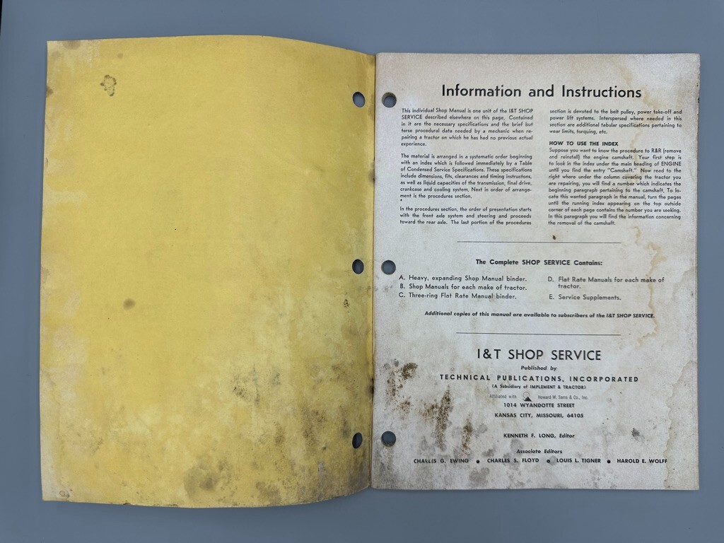 c 1970 IMPLEMENT & TRACTOR Shop Manual MINNEAPOLIS MOLINE Farm Advertising
