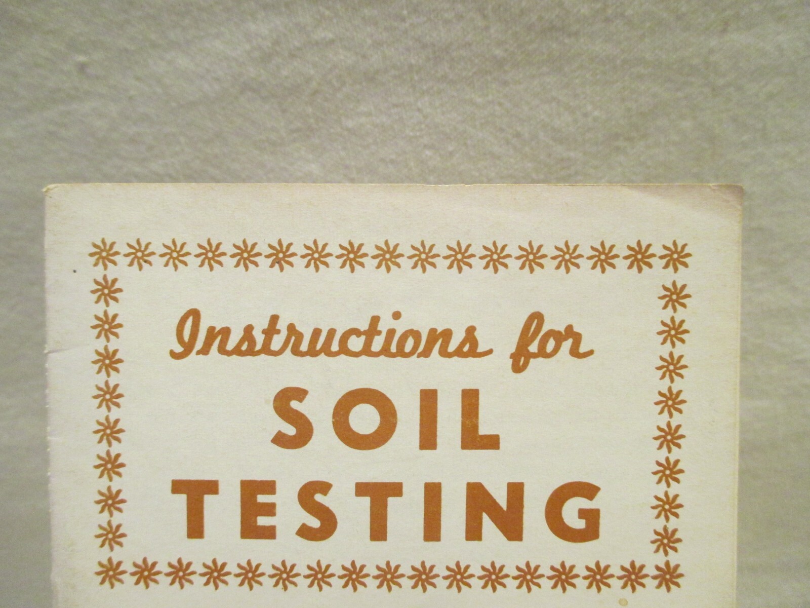 Instructions for Soil Testing-Sudbury Garden Soil Test Kit Vintage Booklet
