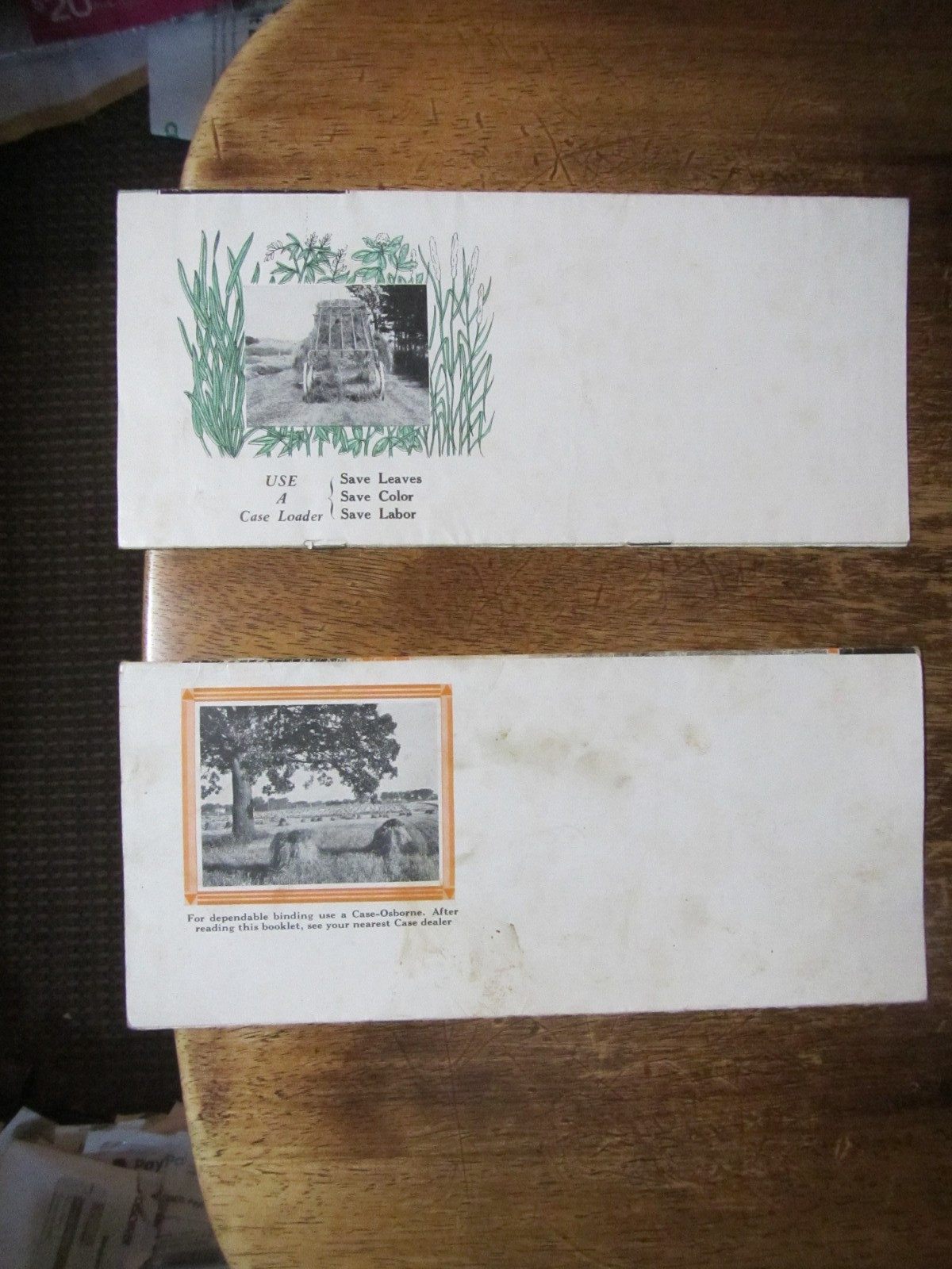 Case Osborne Grain Binder Hay Loader Sales Brochure Lot of 2 Original Fold outs