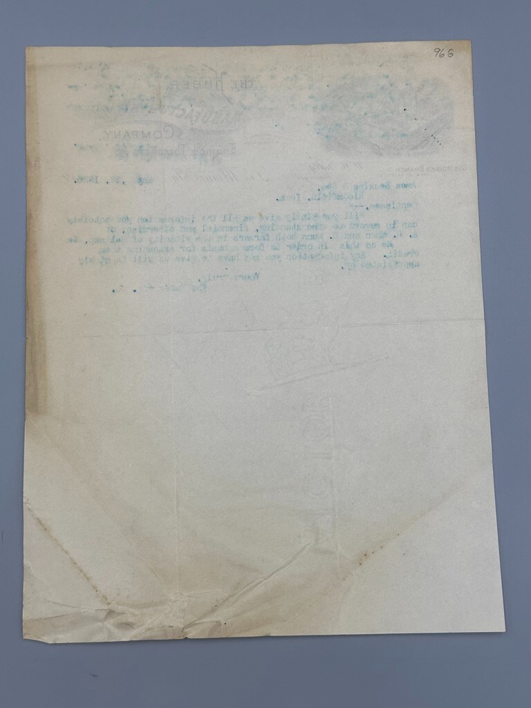 1895 HUBER THRESHERS ENGINES Farm Machinery Advertising Letterhead DES MOINES IA