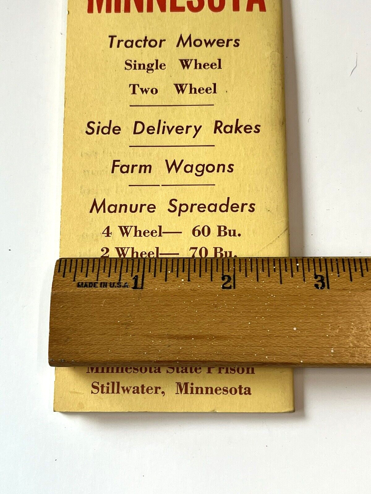 Vintage Minnesota Twine Memo Pad Notebook Advertising Farm MN State Prison