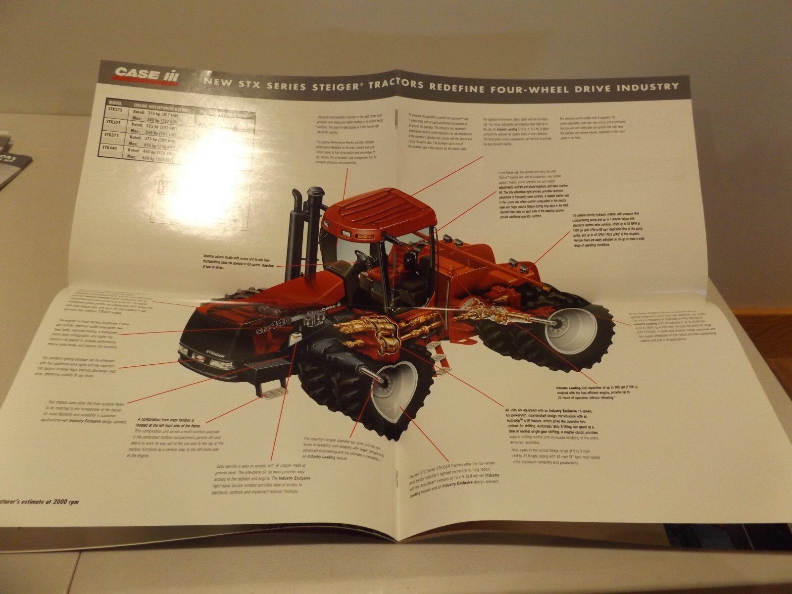 CASE-IH STX SERIES STEIGER TRACTORS 275-440 hp, # AE-388090-R1 2000