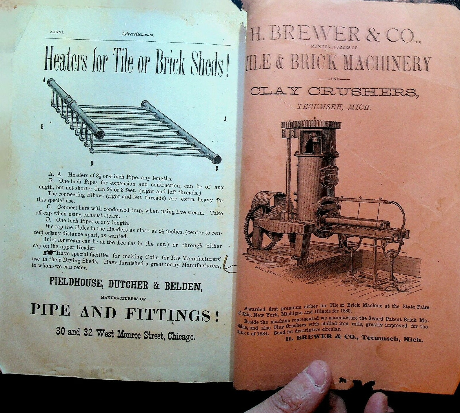 Drainage & Farm Journal Magazine October 1884 Machinery Ads Telephone