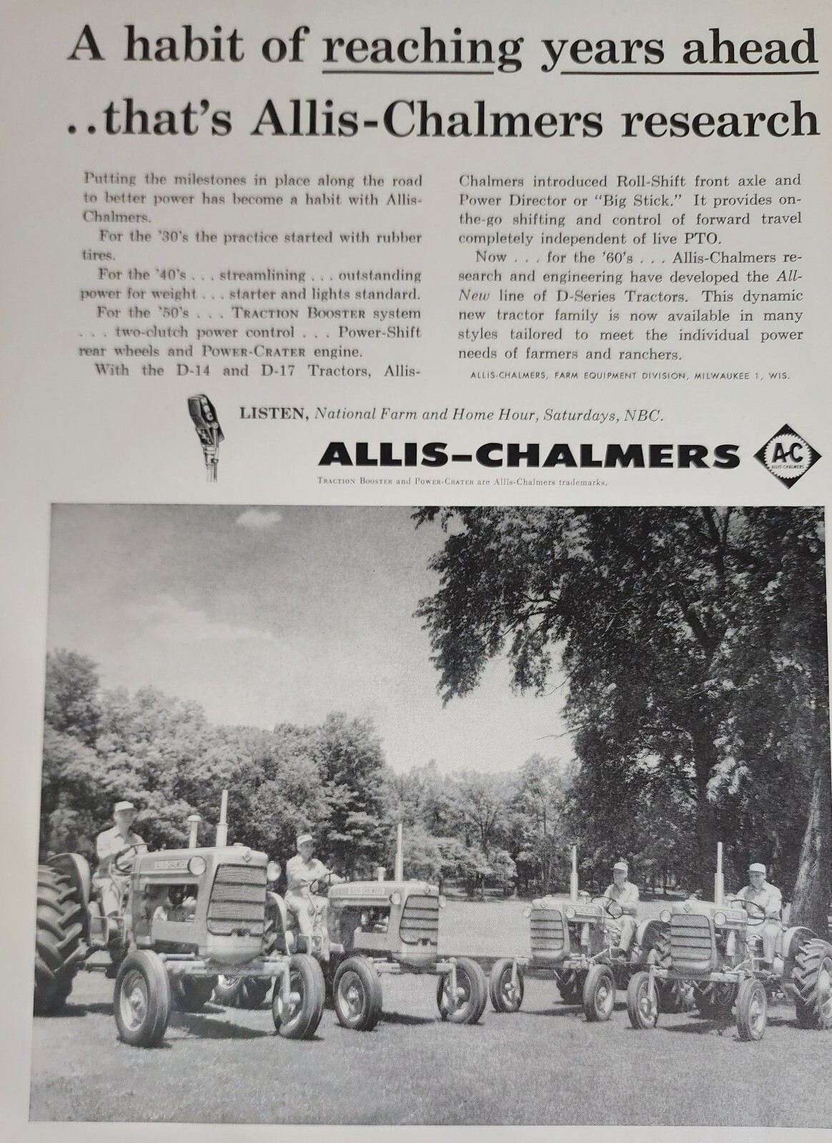 Allis Chalmers Tractor Magazine Picture Ad Farm Print Advertisement Vtg Decor