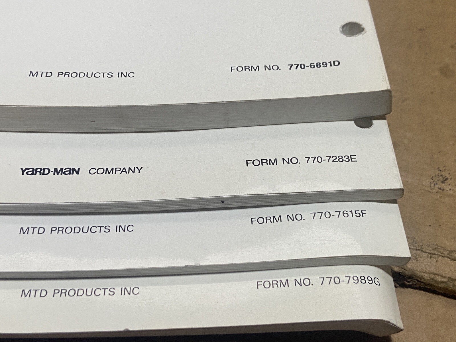 MTD White Outdoor Power Equipment Technical Service Handbook — Volume 1 2 3 4
