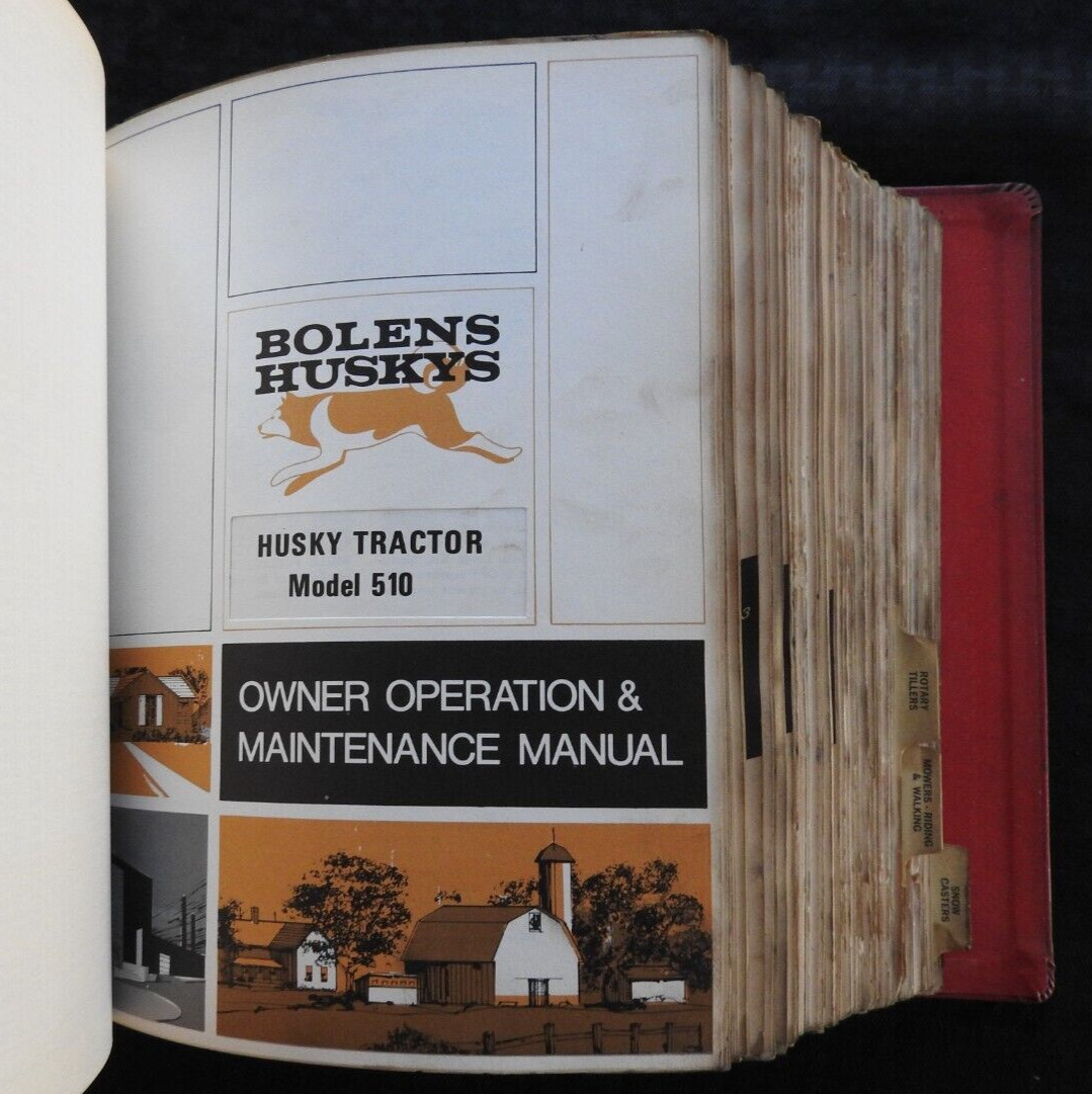 1961-72 Bolens Husky Lawn Tractor Dealer Master Operators Parts Manuals w/Prices