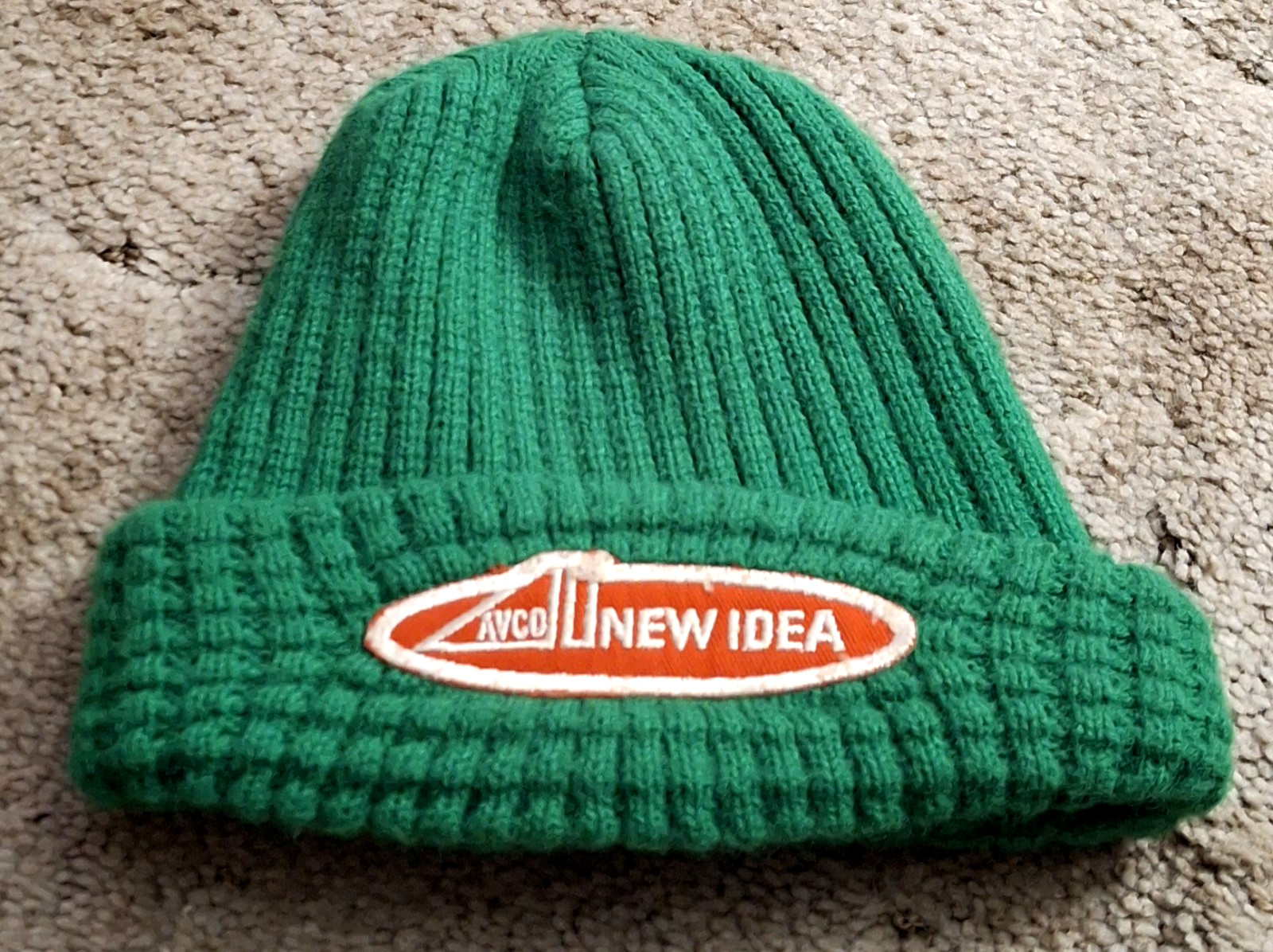 Vintage Avco New Idea Green Winter Hat Toboggan