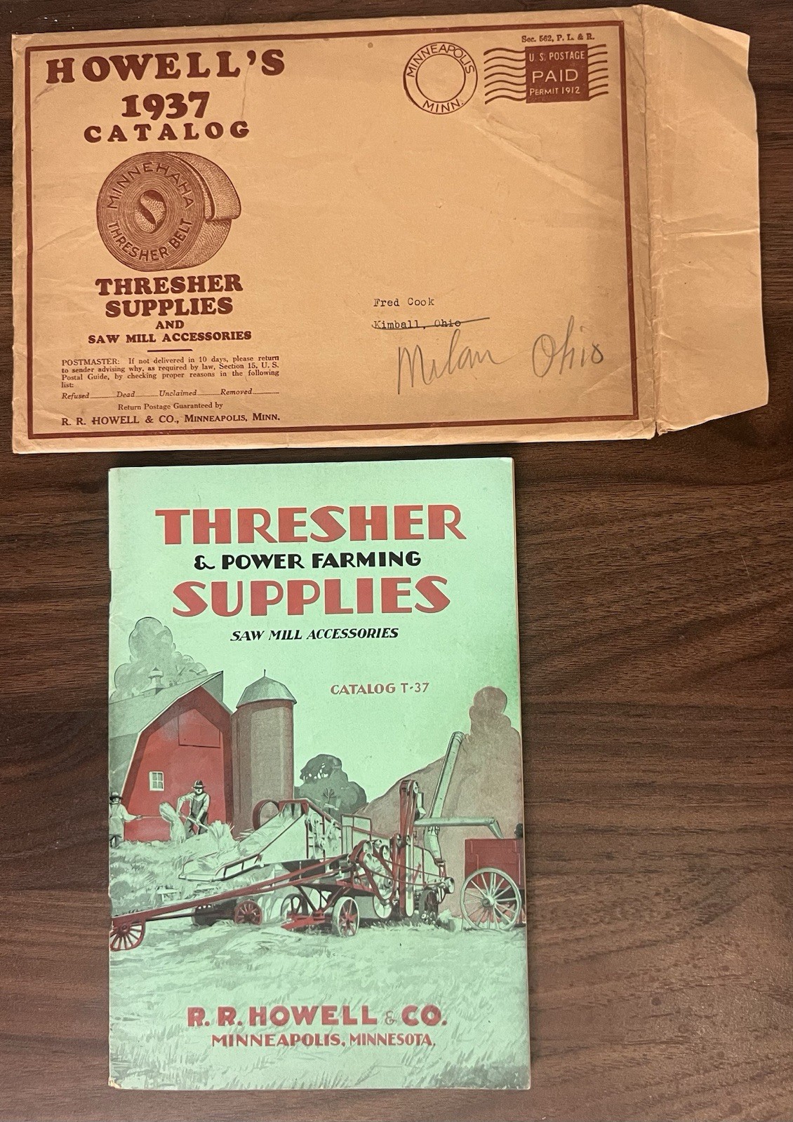 Vintage 1937 RR Howell Thresher & Power Farming Supplies T-37 Catalog Implement