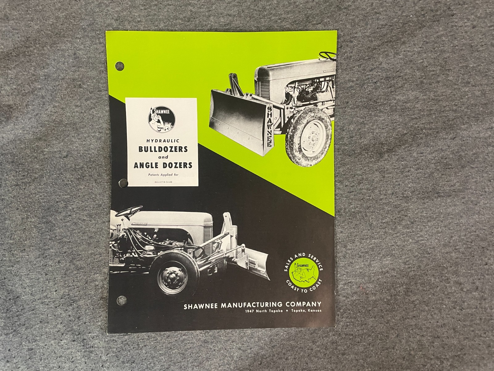 1950&rsquo;s Shawnee Hydraulic Bulldozers & Angle Dozers Tractors Brochure Vintage
