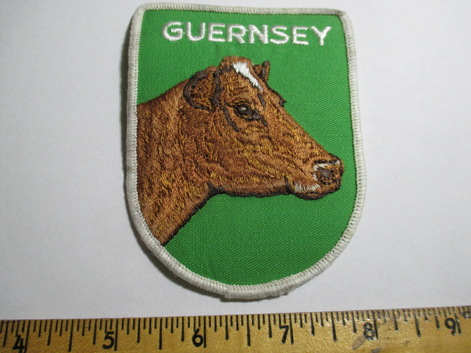 Guernsey Patch Cow Milk Dairy Agricultural Farming Animals NOS Vintage 80&rsquo;s