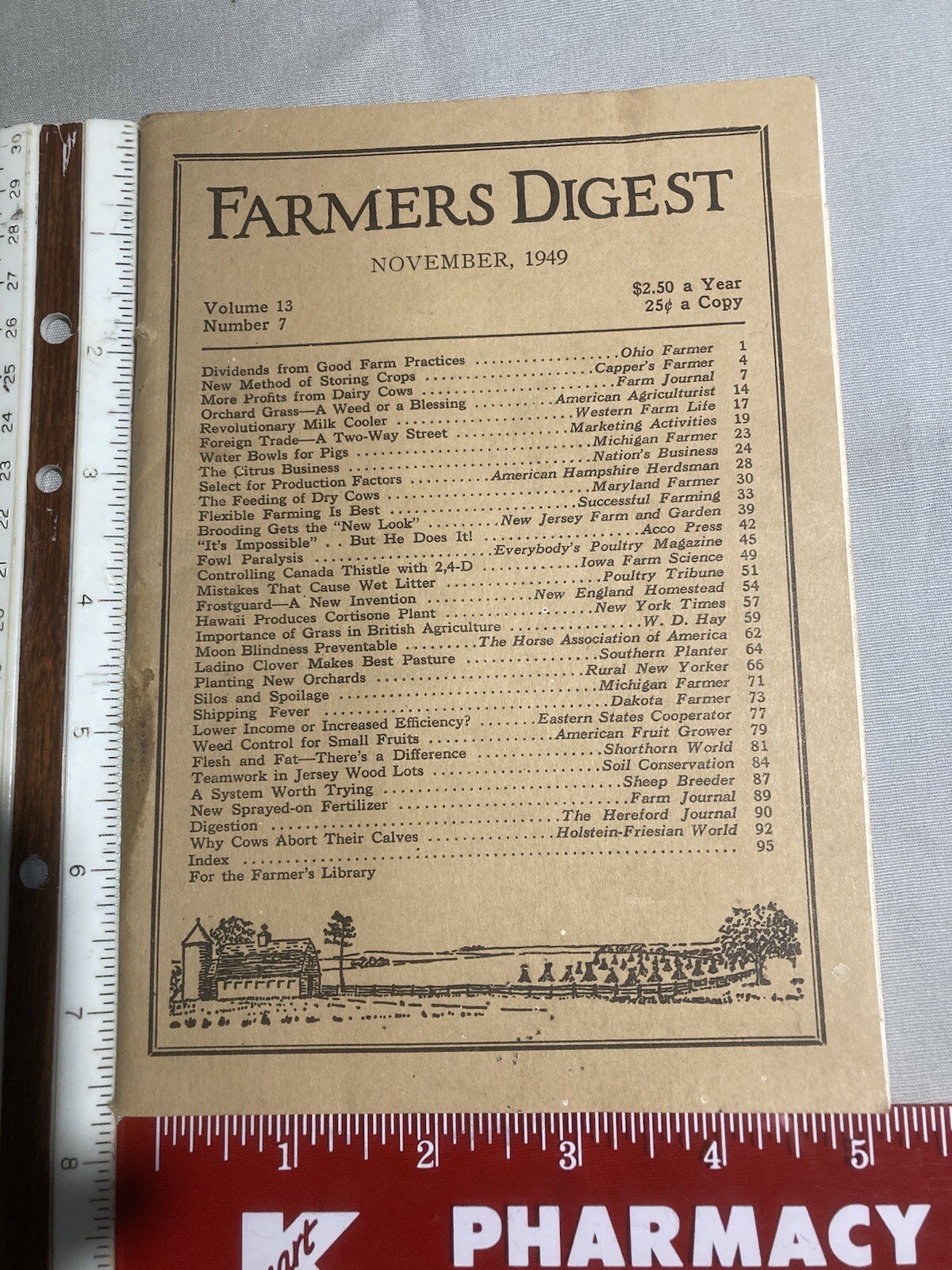 Farmers Digest Magazine November 1949 Storing Crops Silos Planting New Orchards