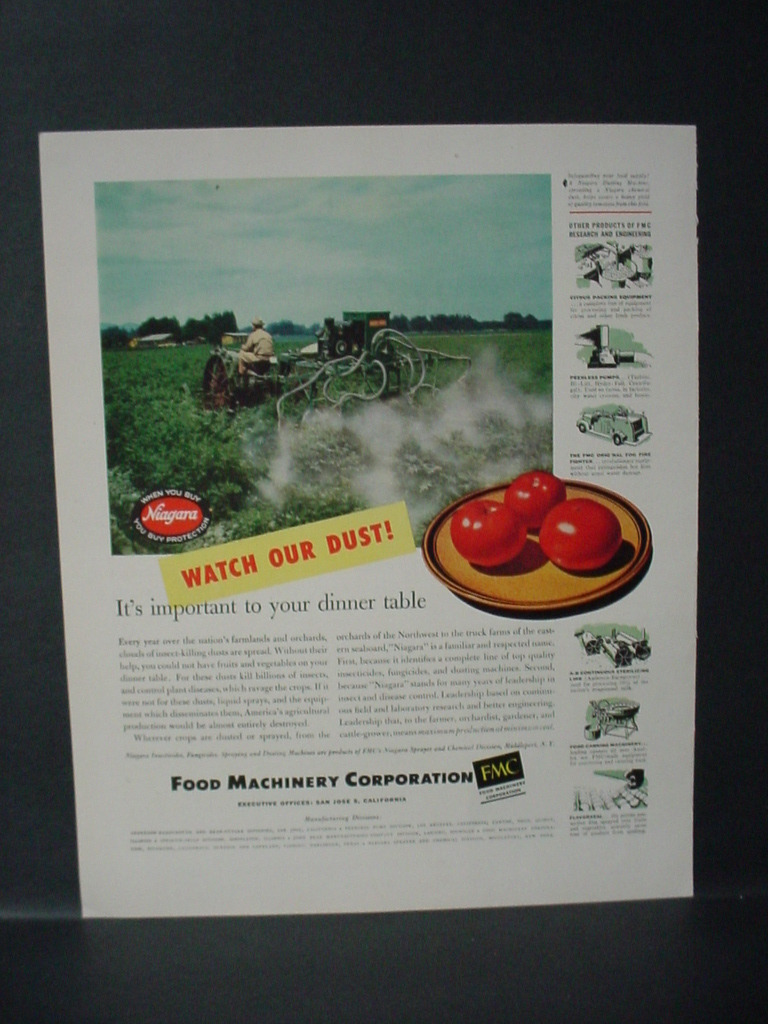 1946 Niagara Insect Killer Spraying Food Machinery Vintage Print Ad 11026