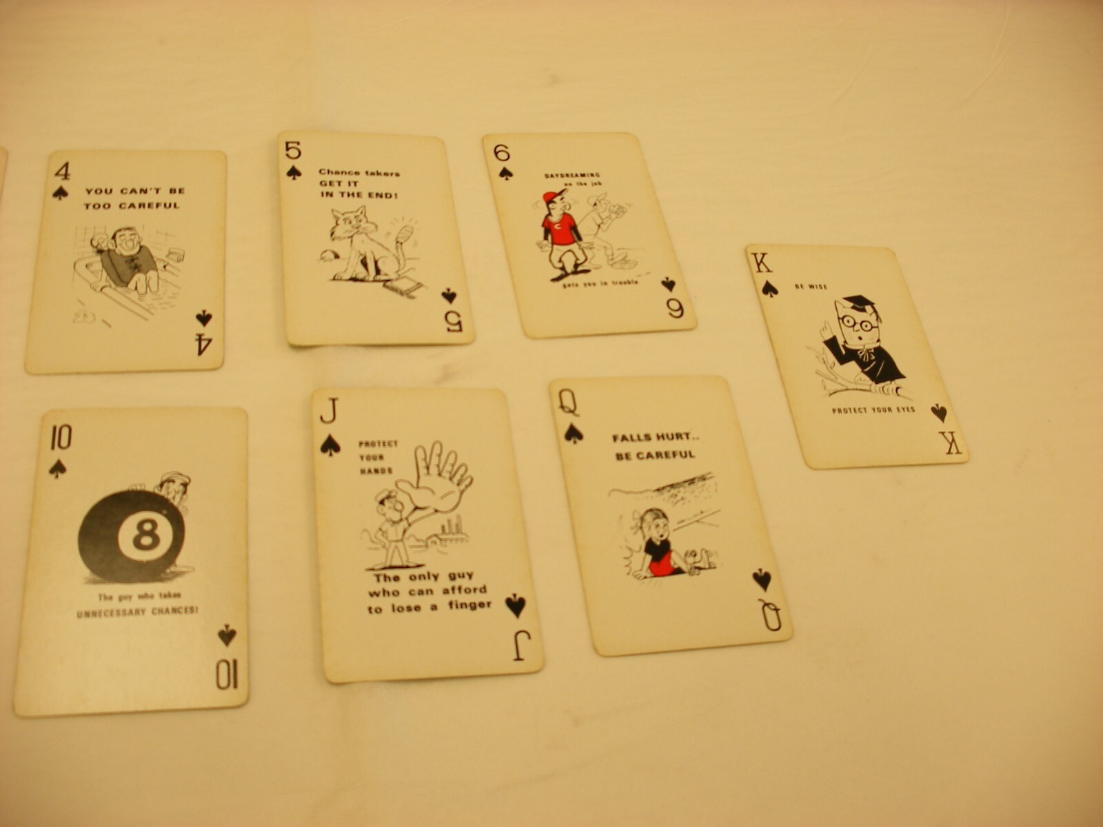 Vintage A.O. Smith Safety Record Comic Playing Cards – missing 3 of clubs