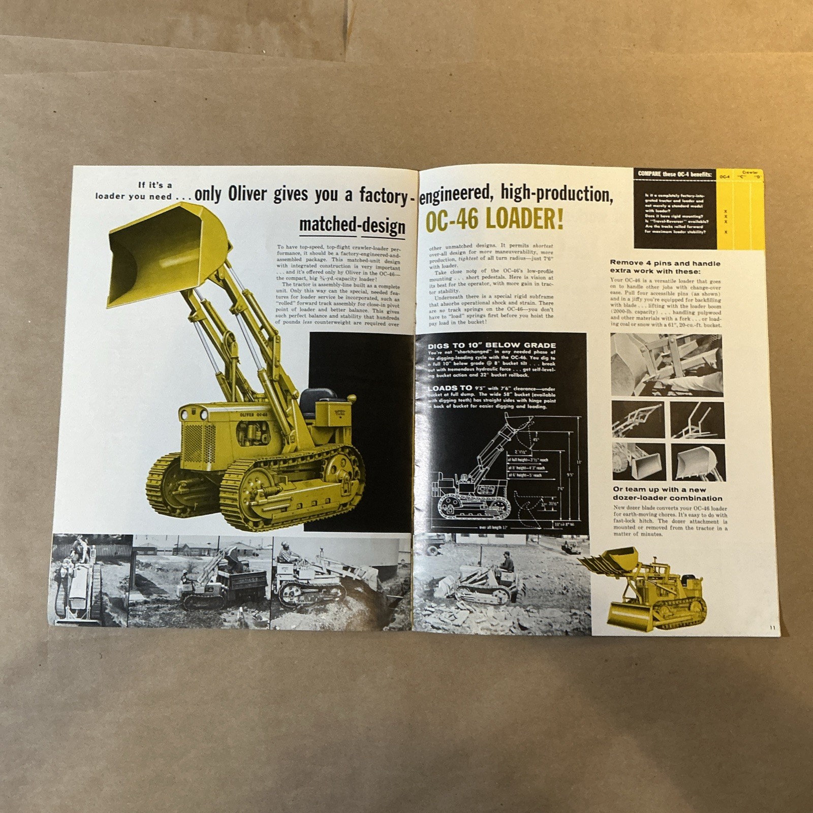 Vintage Original Oliver OC-4 Crawler Brochure Oliver Corporation As Is INV-P0805