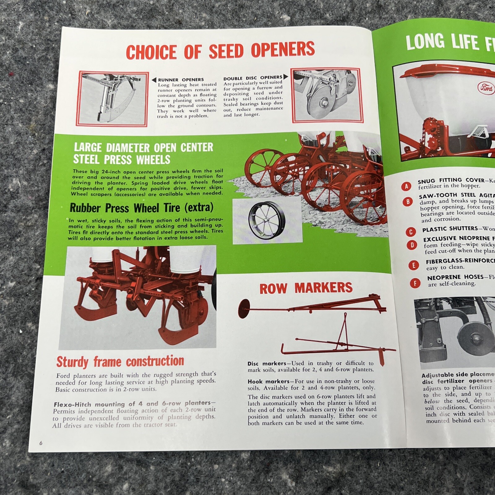 FORD 2,4,6 REAR MOUNTED PLANTERS 8 PAGES SALES BROCHURE