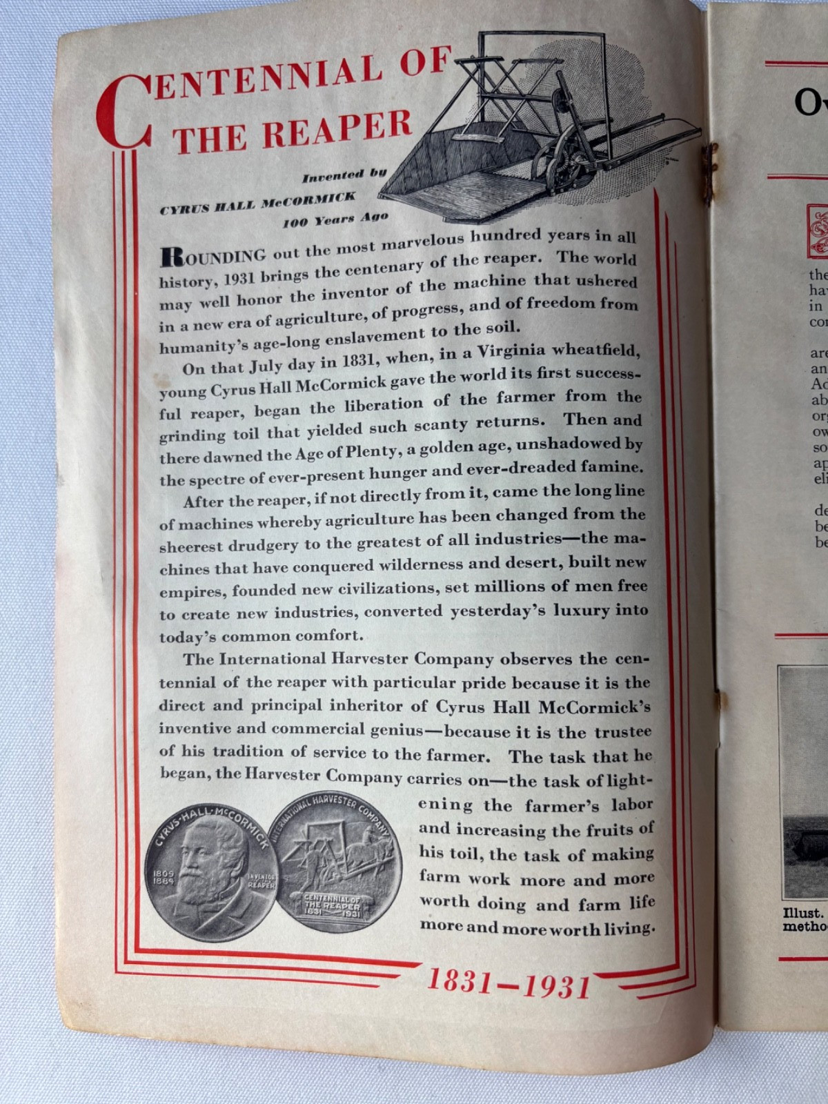 Antique McCormick-Deering Grain Drills Catalog Circa 1931 Great Illustrations