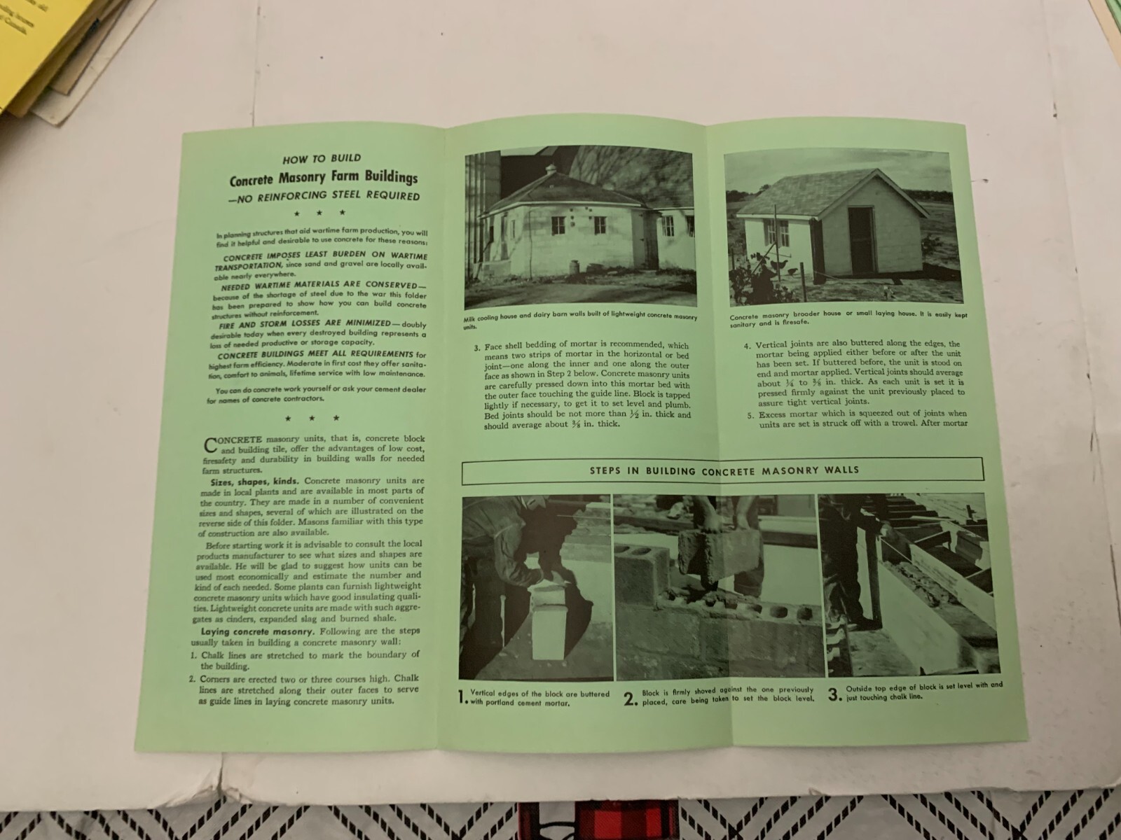 c1940 Portland Cement Co Des Moines Iowa Concrete Masonry Farm Building Brochure