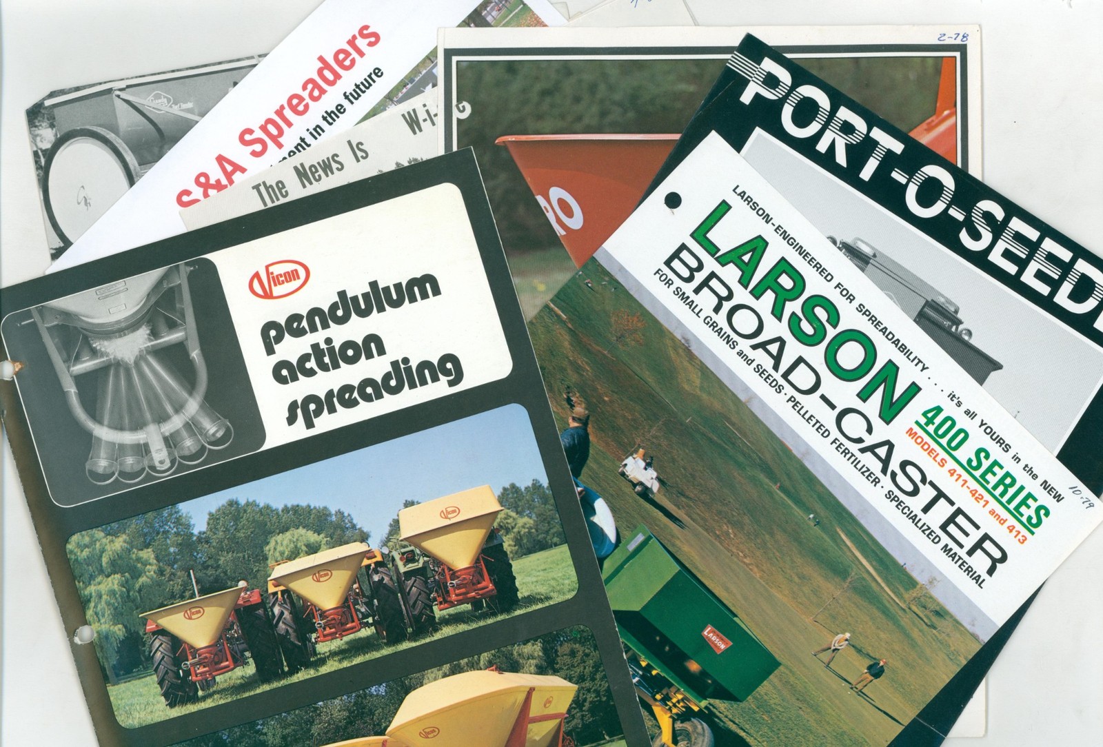 BIG Lot Vintage Farm Implement Dealer Showroom Brochures Seeder Spreader Farming