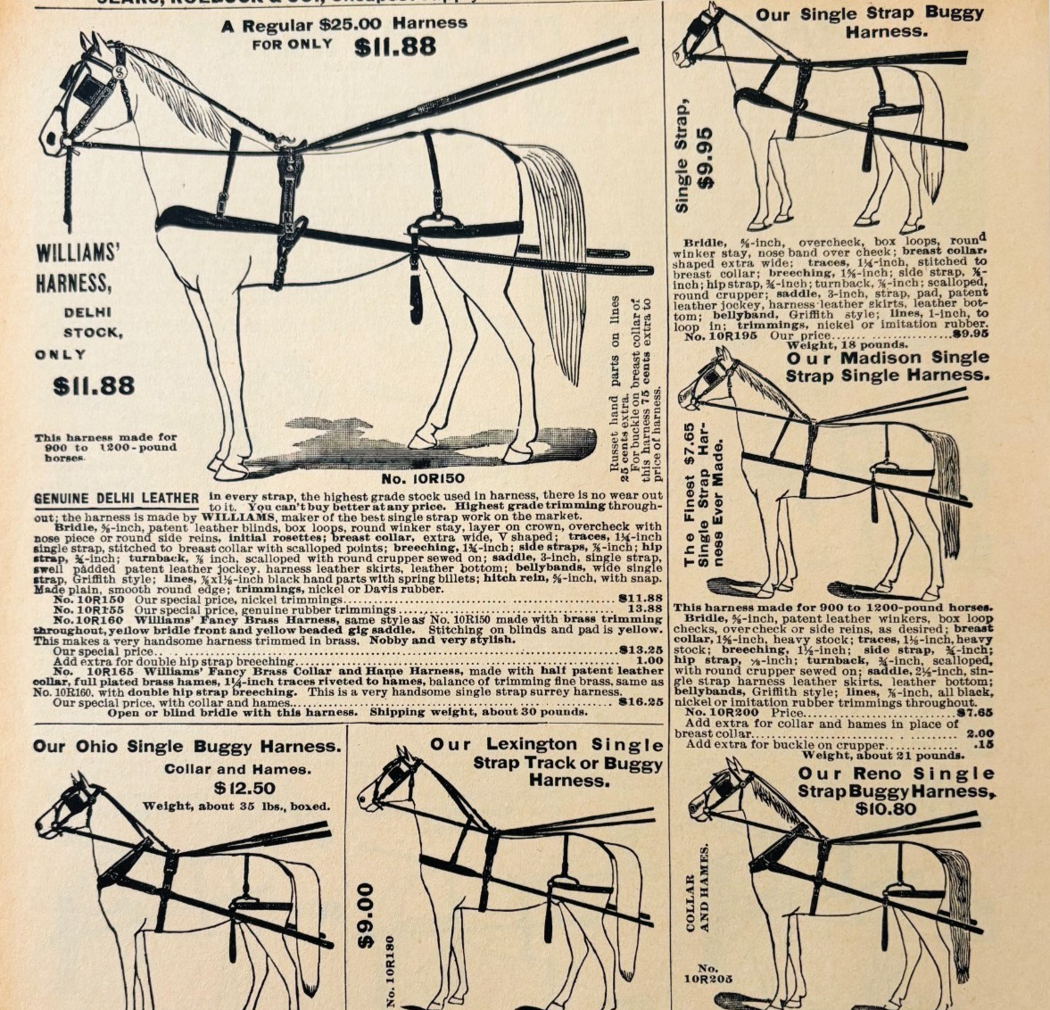 1901 Horse Harnesses Reproduction Advertisement Sears Agriculture DWW9B