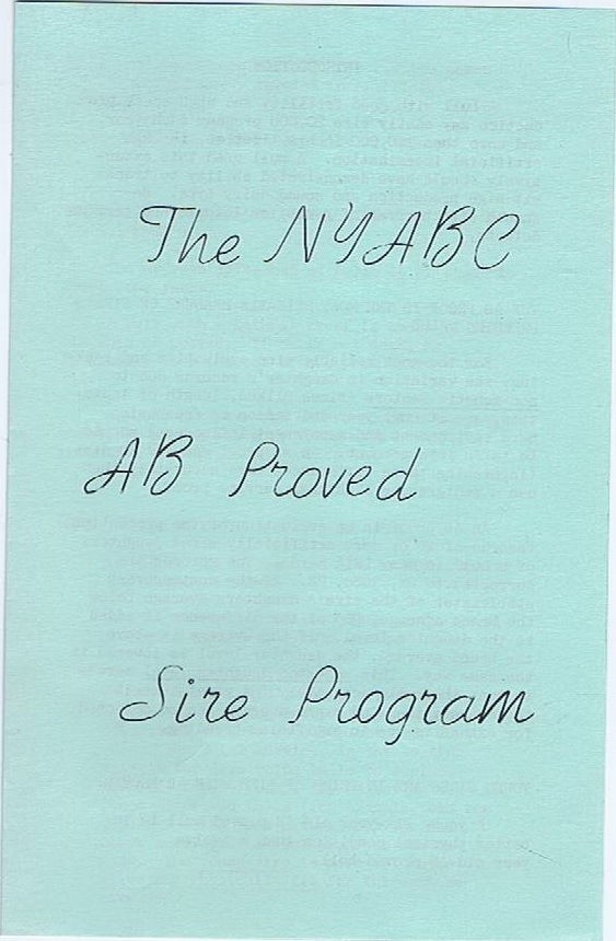 Vintage The NYABC AB Approved Sire Program, Flyer