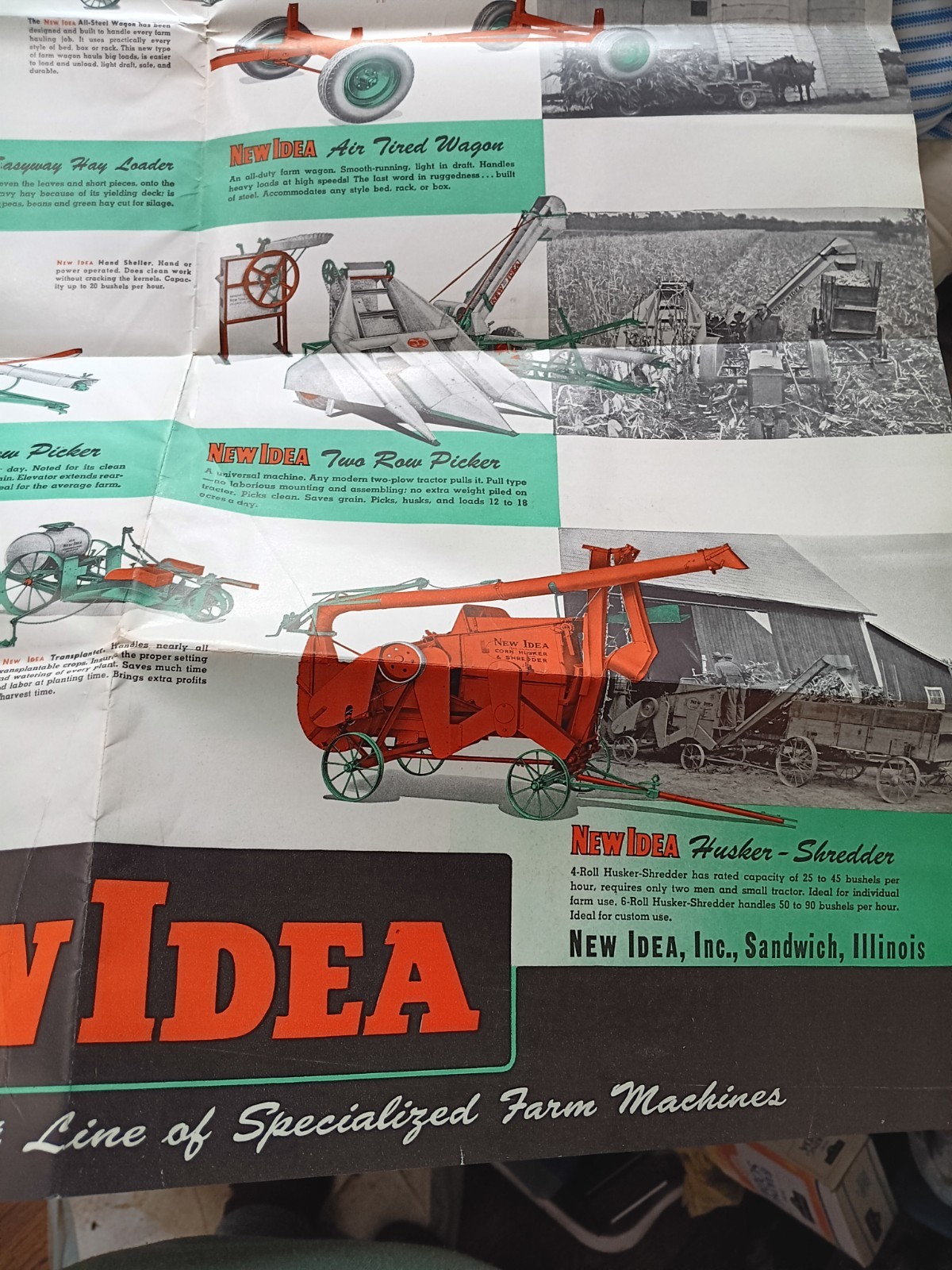 NEW IDEA Post War Dealer Sales Vintage Original Advertising Mailer Poster