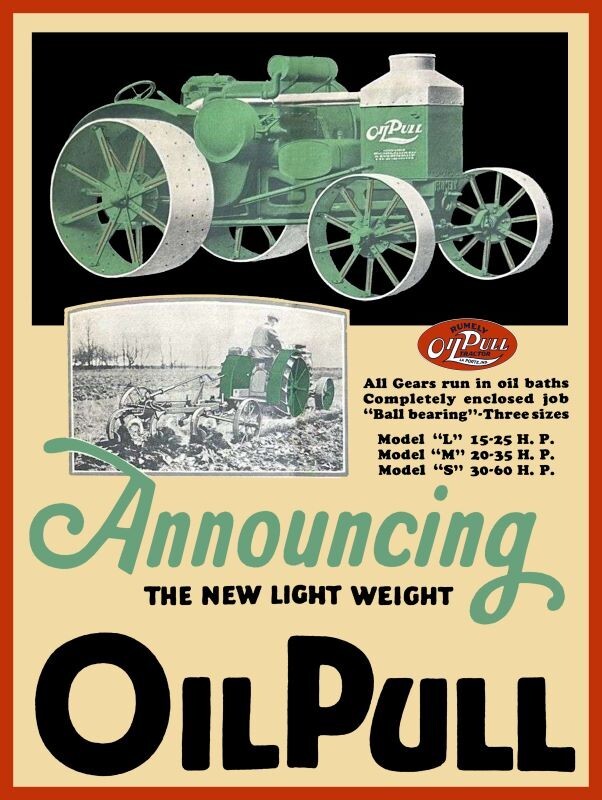 1924 Rumely Oil Pull Tractor, LaPorte NEW Metal Sign: 12 x 16&Prime; & Free Shipping