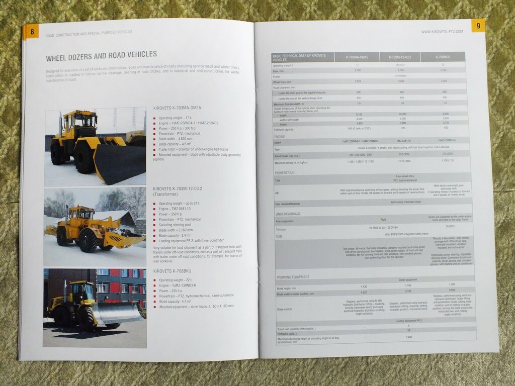 KIROVETS Road Construction Equipment Tractor Loader Dozer Catalog Brochure 2021
