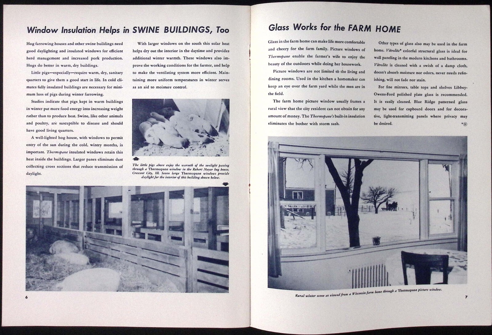 1950 Libbey Ownes Ford Glass Co Daylighting with Thermopane Glass Brochure