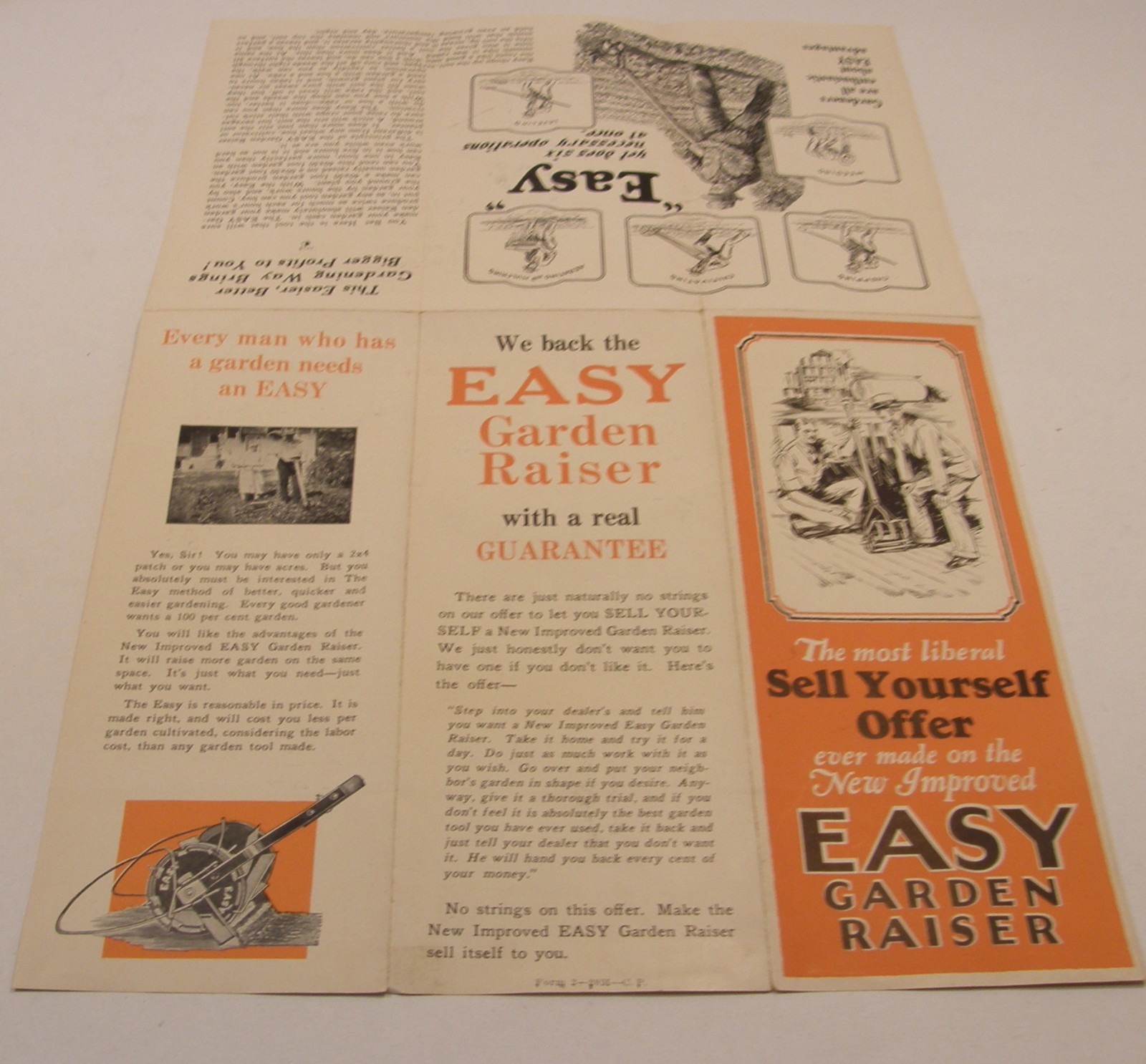 VINTAGE 30&rsquo;s ADVERTISING BROCHURE EASY MFG CO GARDEN CULTIVATOR LINCOLN NE