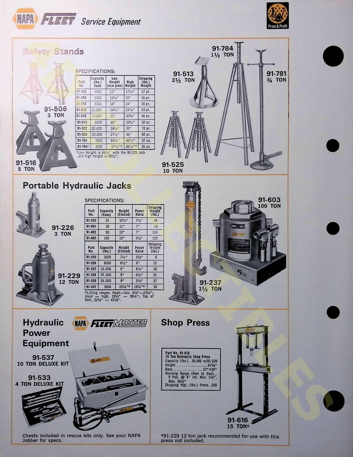 Vintage Farm Brochure NAPA Dealer User Catalog FL-12 Lifting Equipment