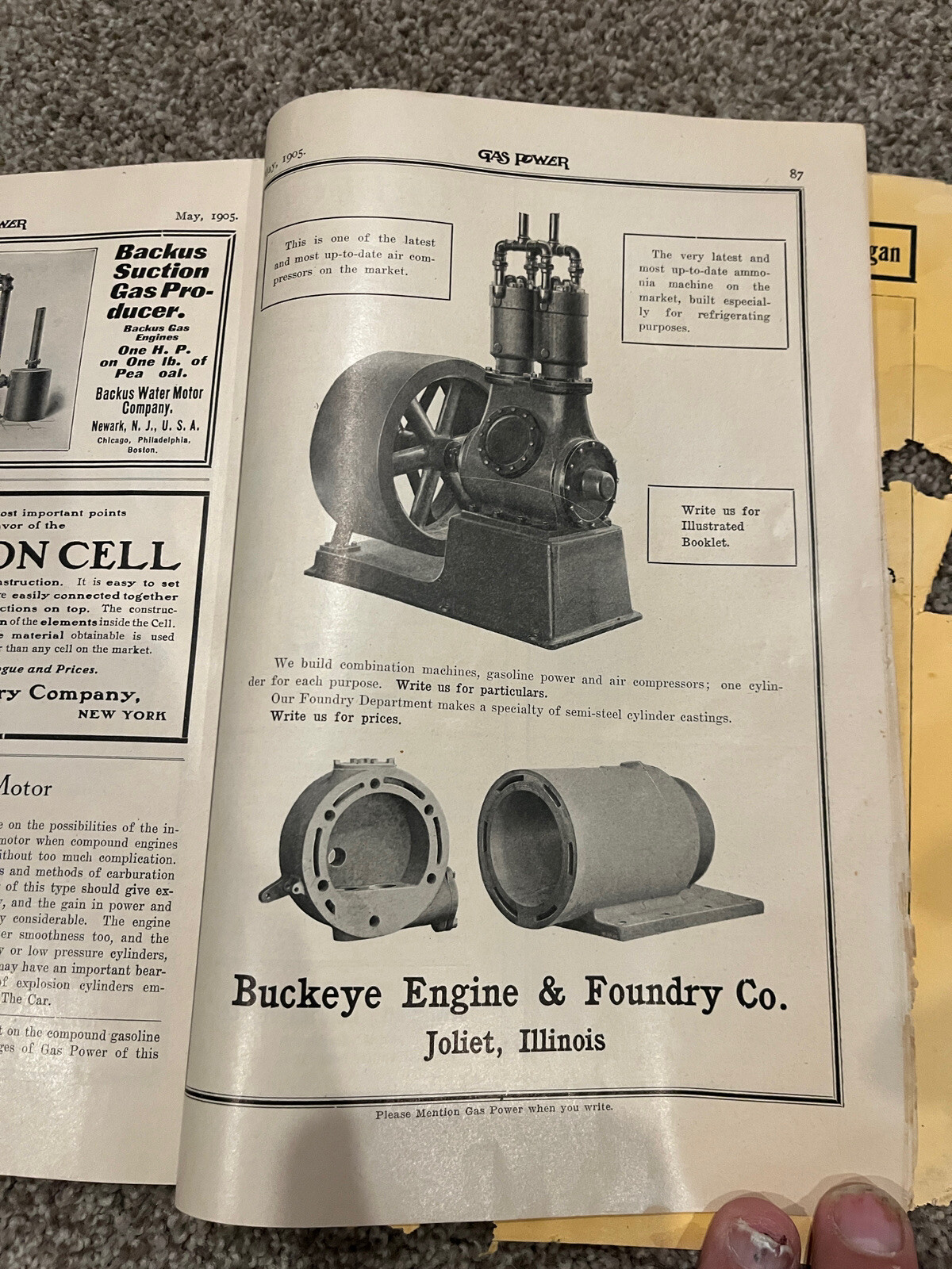May 1905 GASPOWER Magazine Farm Advertising St Joseph, MI Hit & Miss Engines