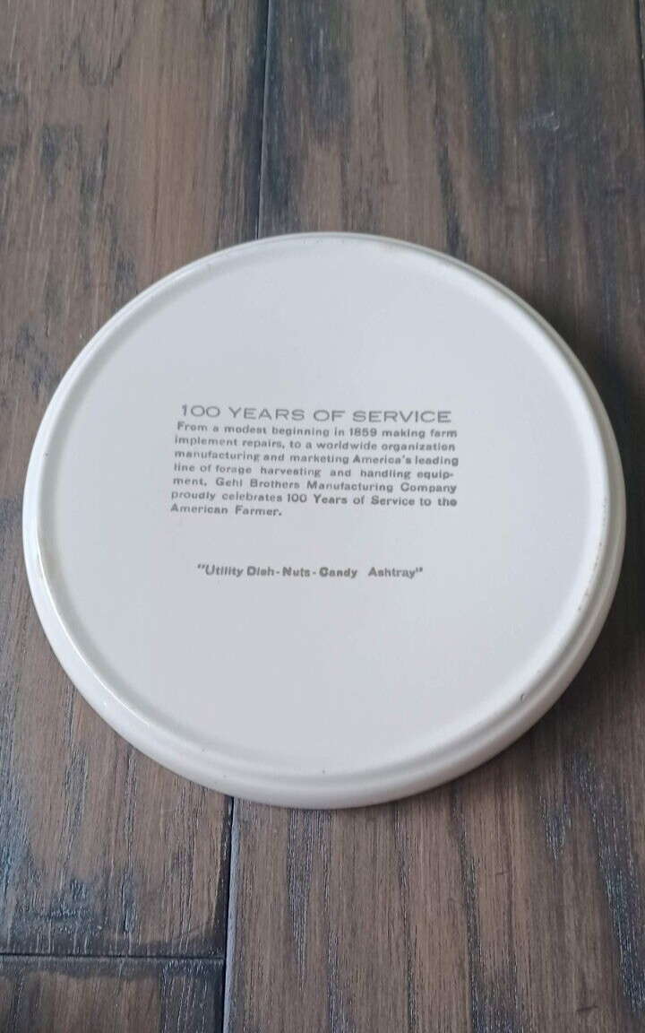 Vintage 100 Years Of Service Farming Candy Tray Dish Restaurant Serving Ashtray