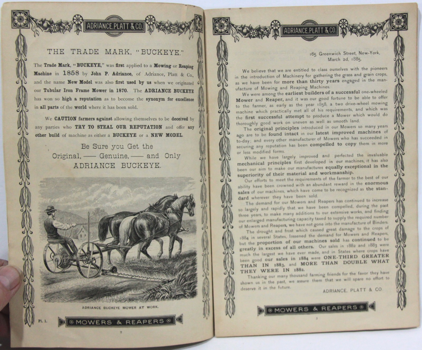 1880s Catalog of Mowers and Reapers – Adriance, Platt & Co of Poughkeepsie NY