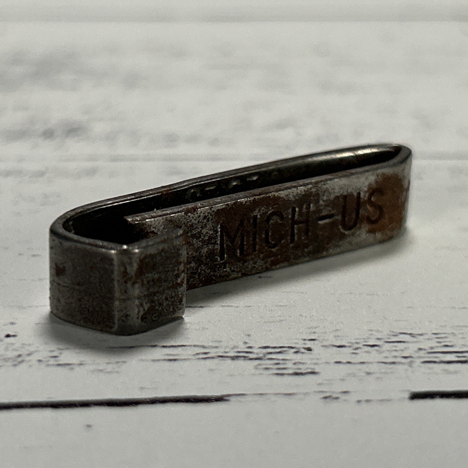 Antique Livestock Ear Tag Michigan USA December 25 1923 Patent Steel Metal
