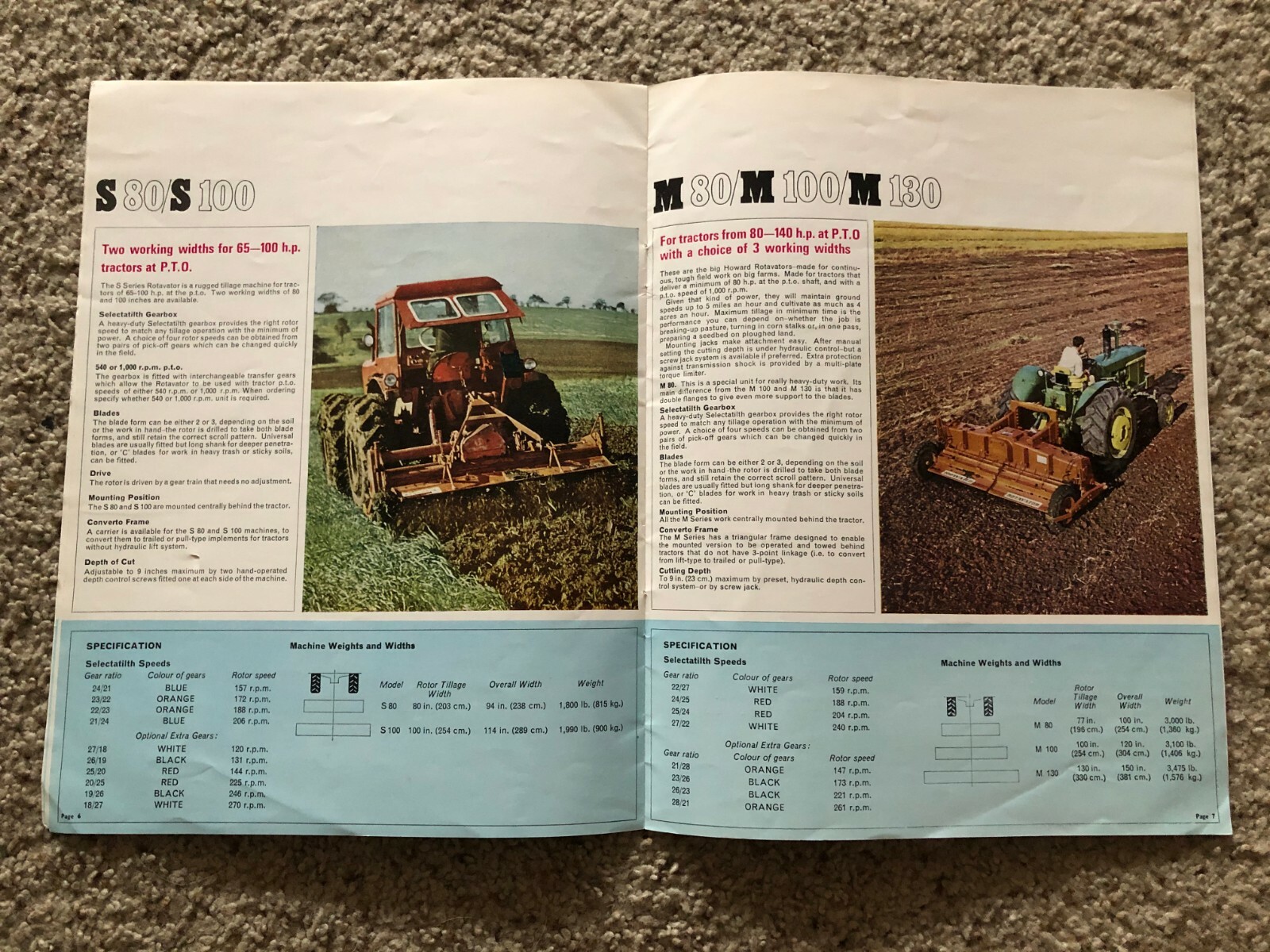 1969 Howard Rotavator range, for farm usage, sales literature.