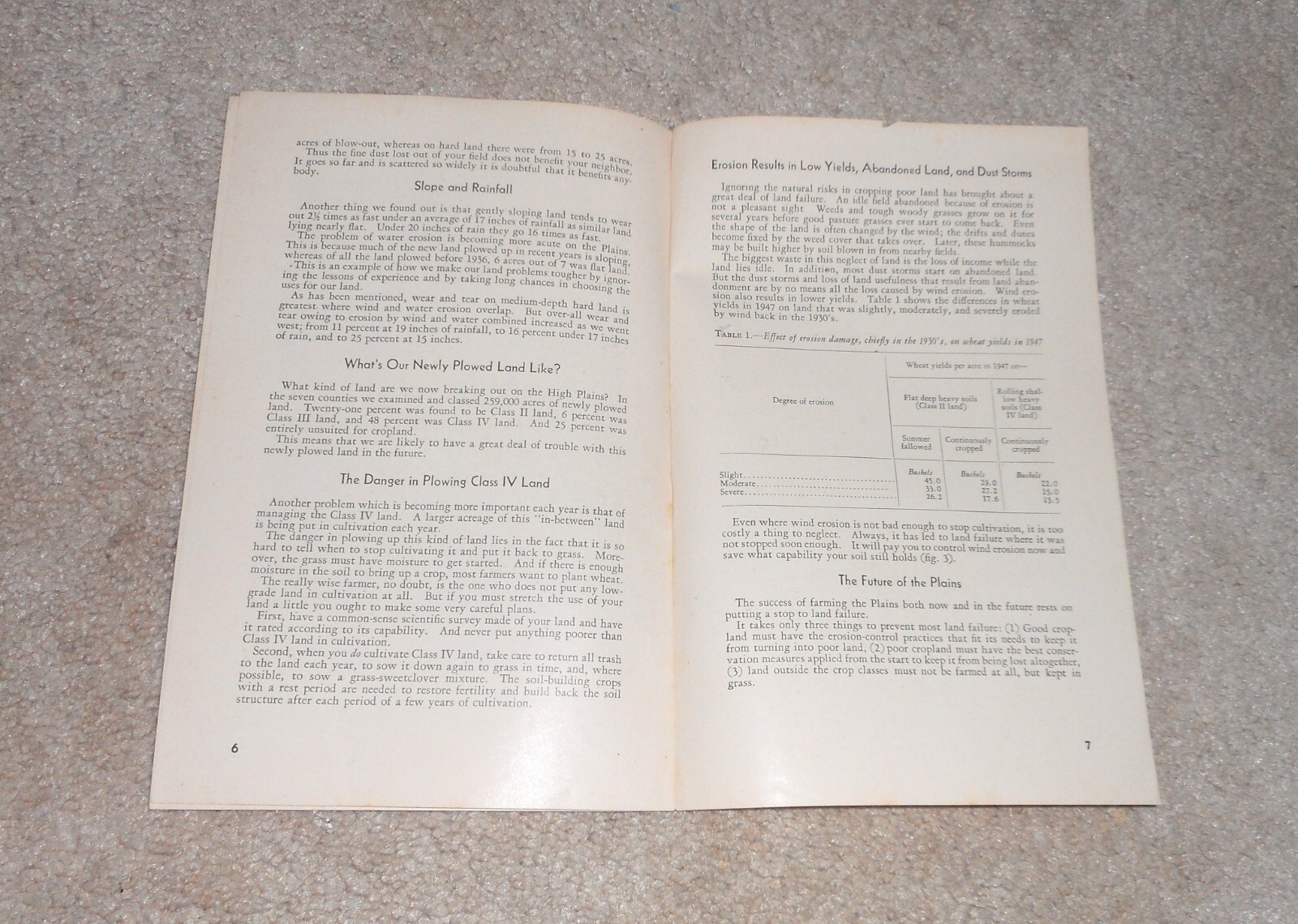 1949 US Department of Agriculture Dust Storms Come From Poorer Lands Brochure