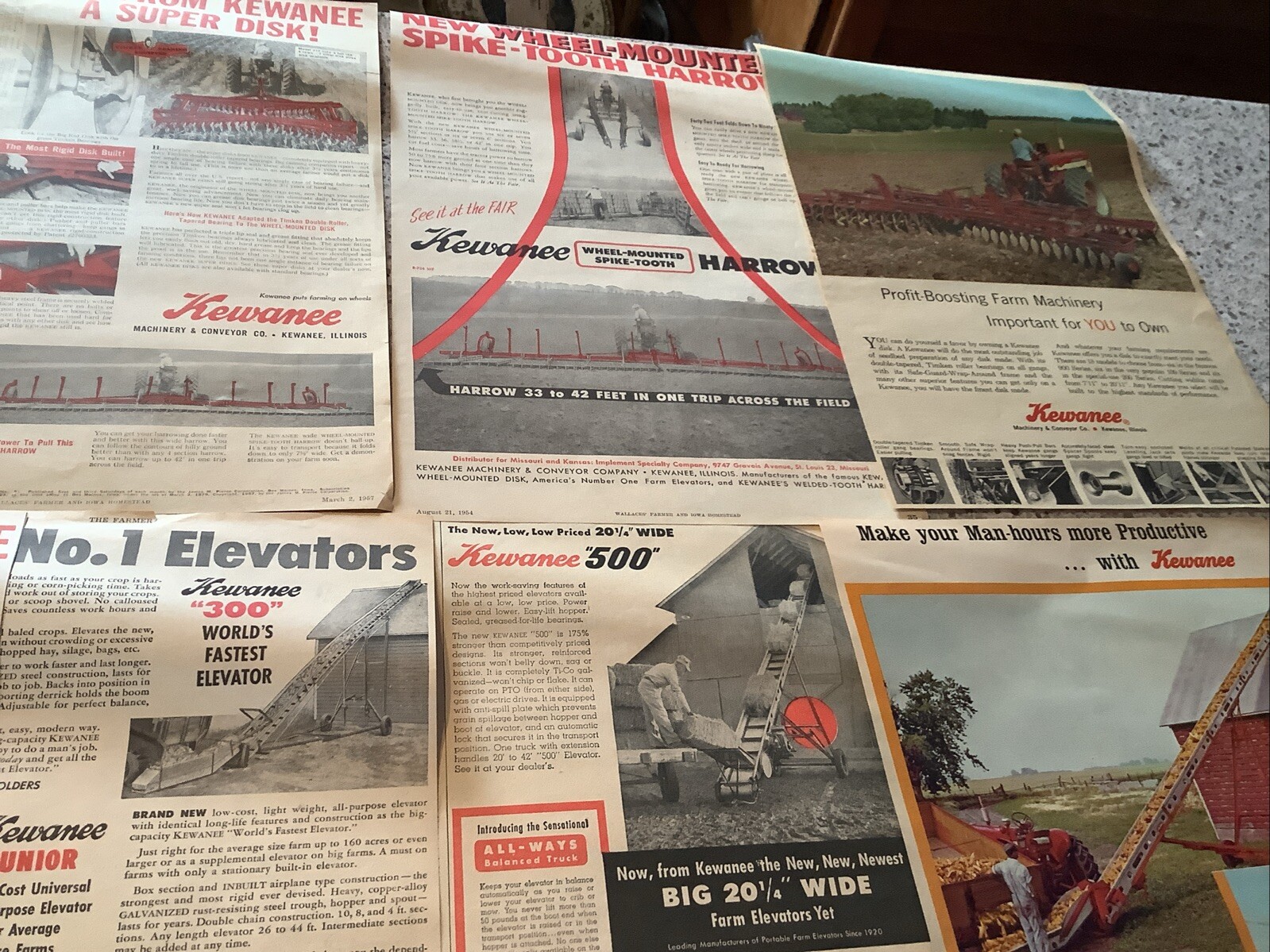 Lot 18 Kewanee Farming Agricultural Advertisement Tractor Farm Print Ads 1950-70