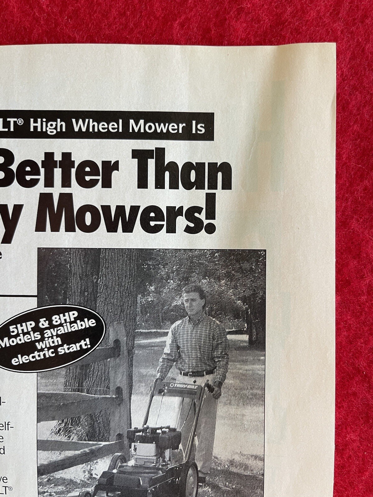 Vintage 1994 Print Ad Troy Bilt High Wheel Mower Advertisement