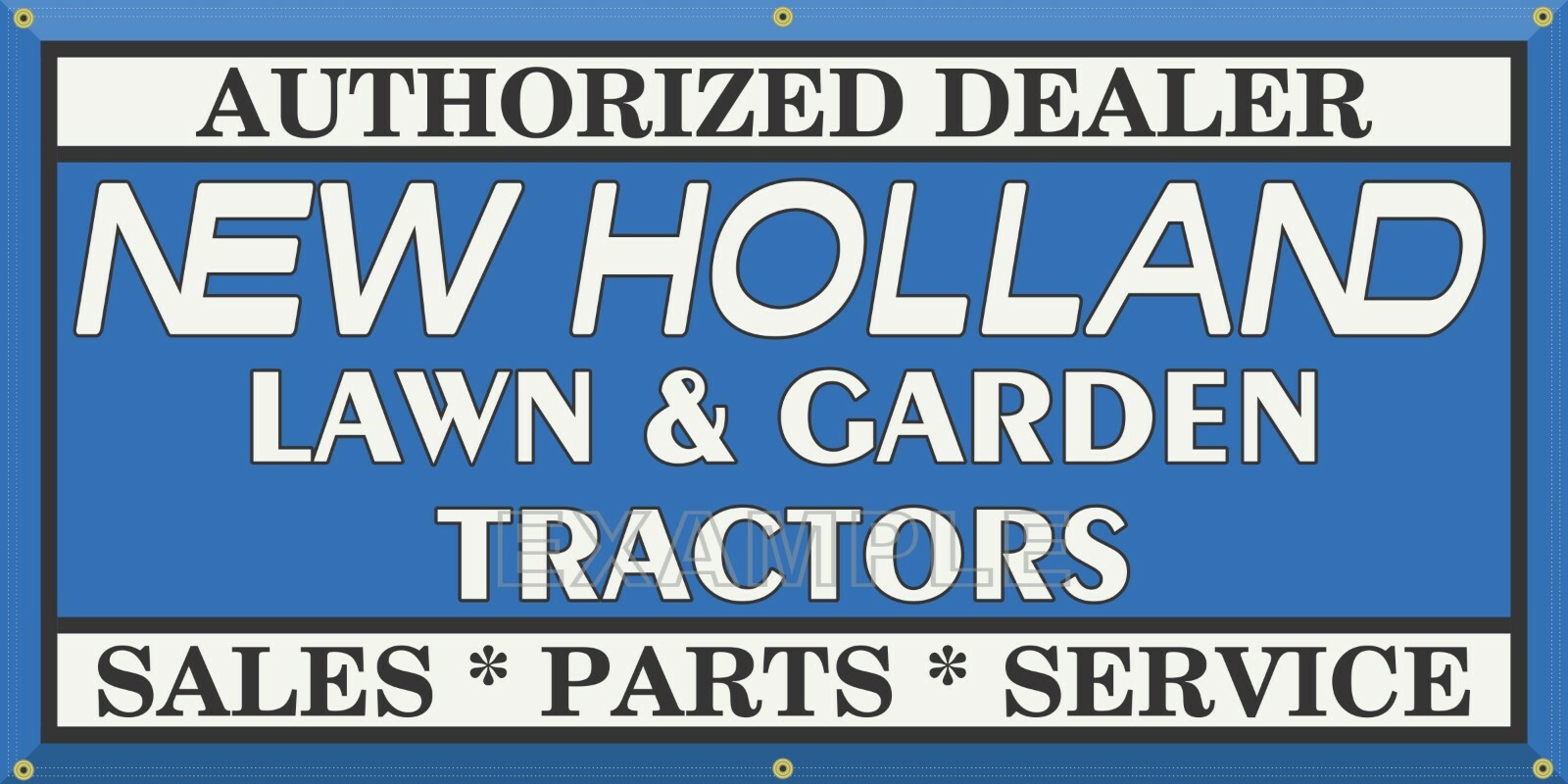 NEW HOLLAND LAWN GARDEN EQUIPMENT TRACTOR DEALER VINTAGE SIGN REMAKE BANNER