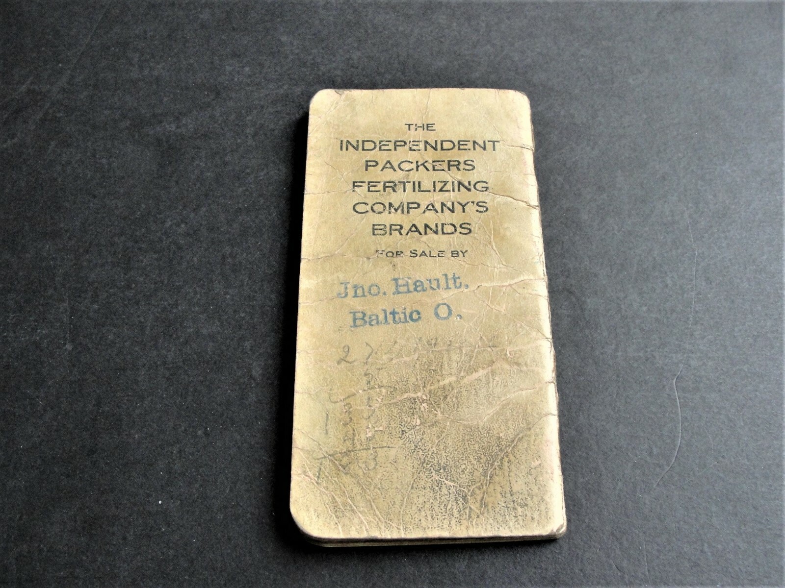 High Grade Fertilizers- The Independent Packers Fertilizing Co. 1914 Memo Book.