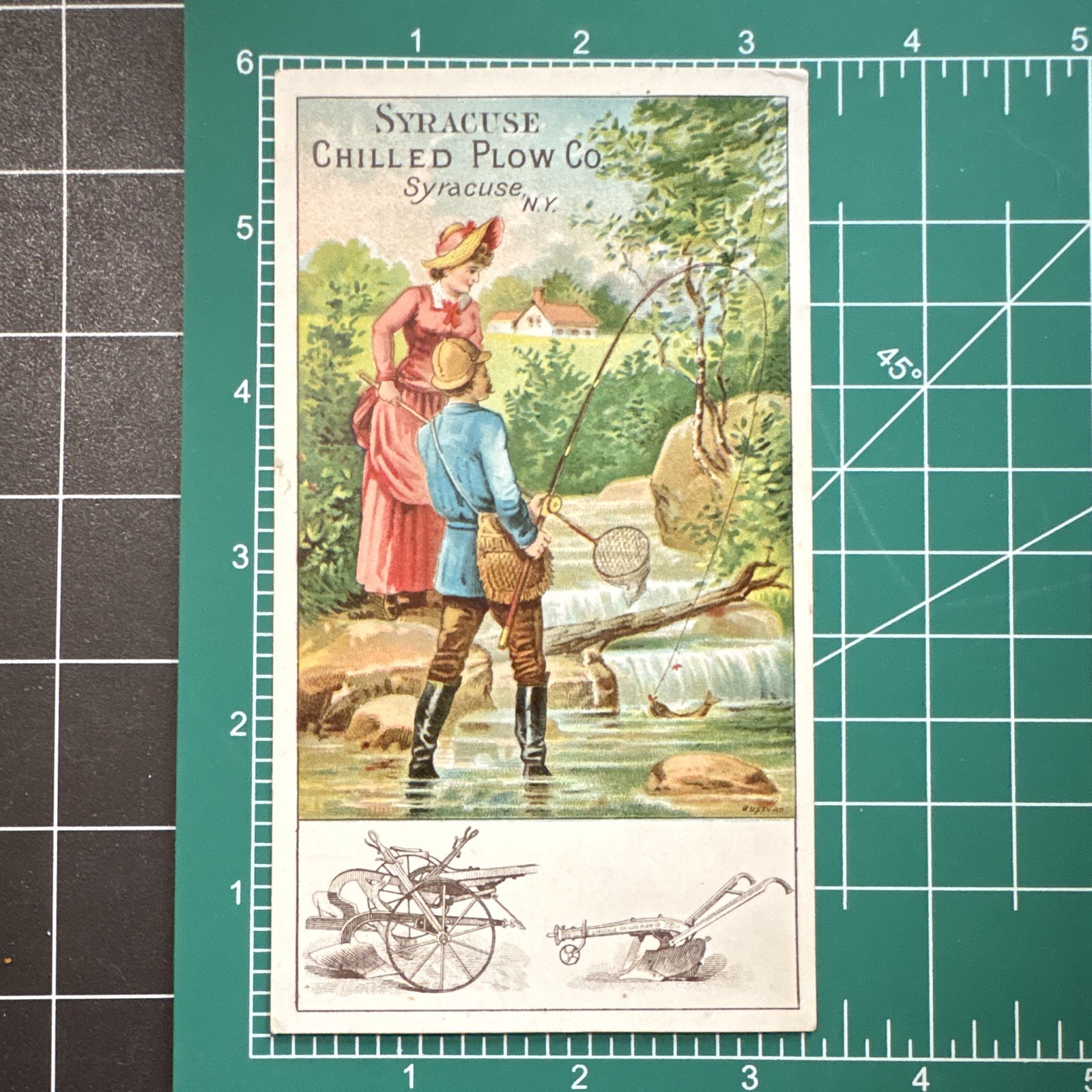 Syracuse Chilled Plow Co. Agriculture Advertising Trade Card, Reversible Plows