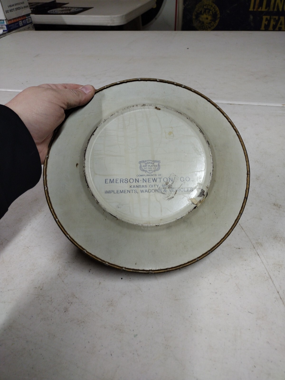 Antique Emerson-Newton Co. Kansas City MO Implement Advertising Vienna Art Plate