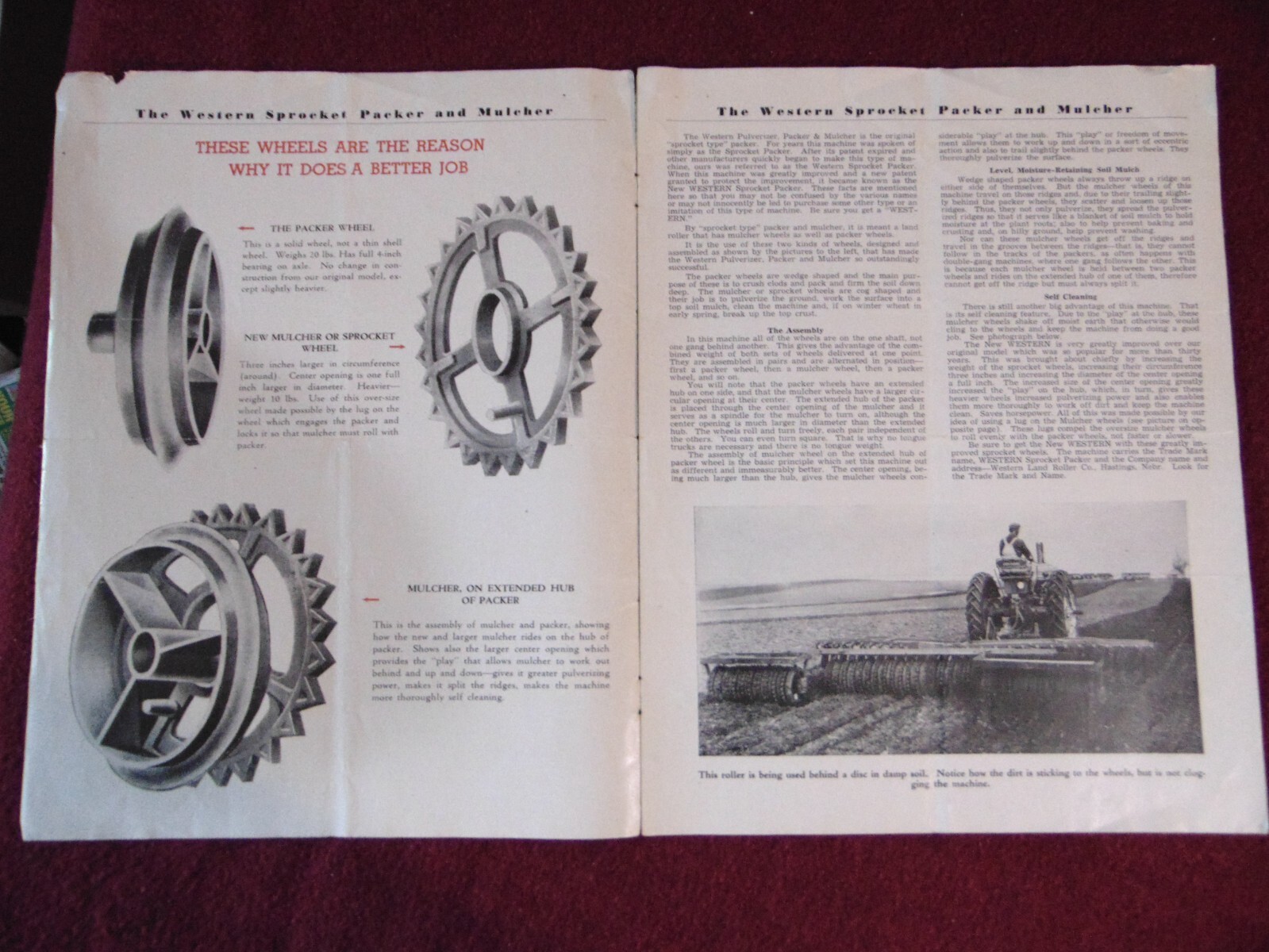 Vintage Western Sprocket Packer Mulcher Sales Flyer Phamphet Brochure Racine WI