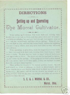 Morral Ohio Directions Setting Up Operating Morral Cultivator