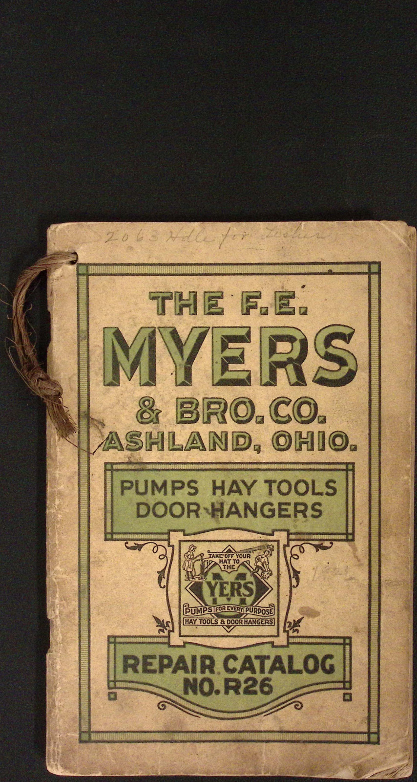 F E Myers & Bro Co Ashland OH Repair Catalog No. R26 Hay Trolley Hand Pump 1933