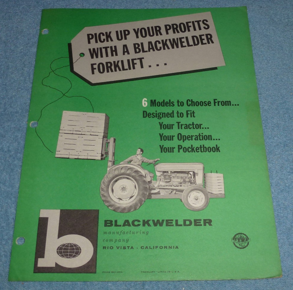 Vintage 1960s Blackwelder Mfg Co Fork Lifts 6 Models Farm Equipment Brochure