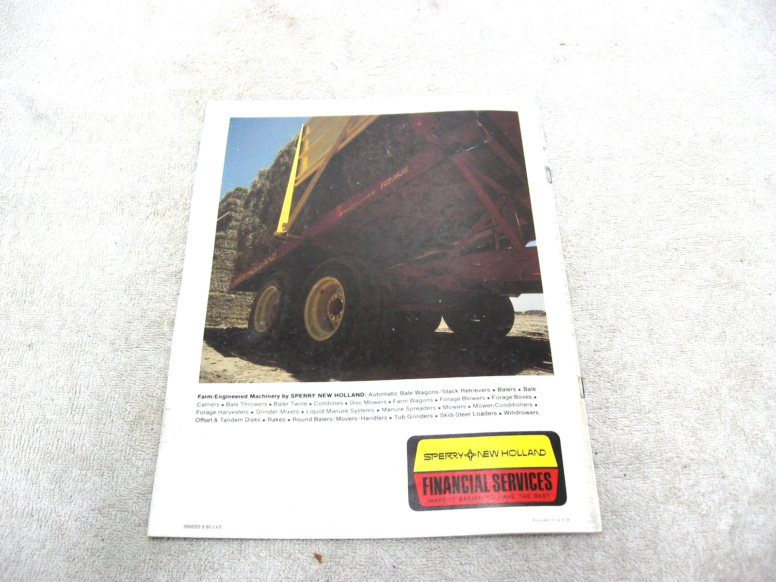 VINTAGE 1980 NEW HOLLAND SELF PROPELLED AUTOMATIC BALE WAGON BROCHURE 1002 1068