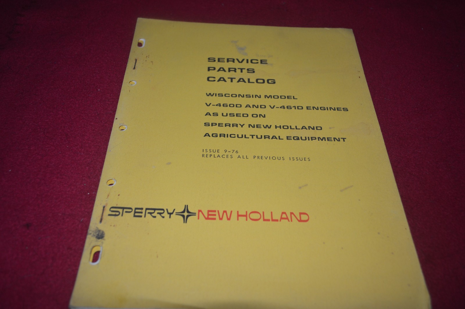 New Holland V-460D V-461D Wisconson Engine Dealer&rsquo;s Parts Book DCPA6