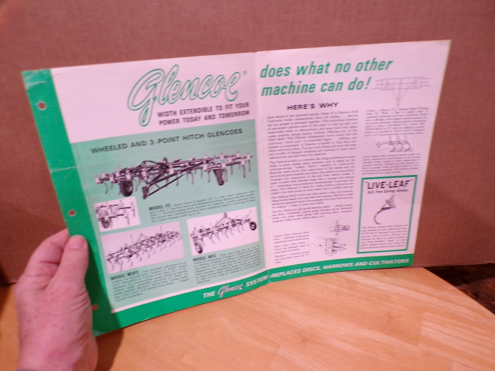 1965 Glencoe Cultivators Colored Dealer Brochure Glencoe Minnesota Agriculture