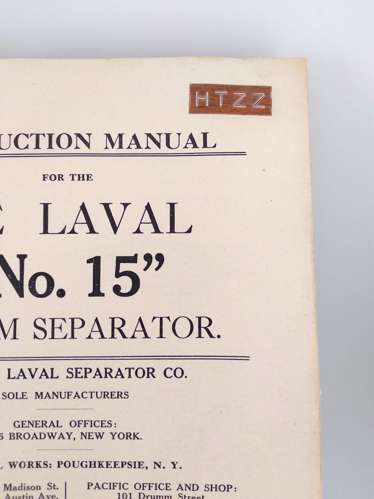 De Laval Cream Separator No. 15 Setting Up Operation Use & Cow Envelope